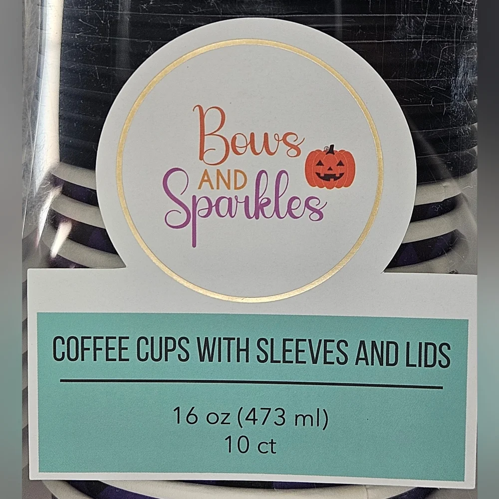 Witch Hat Halloween Cups with Lids And Sleeves 10ct